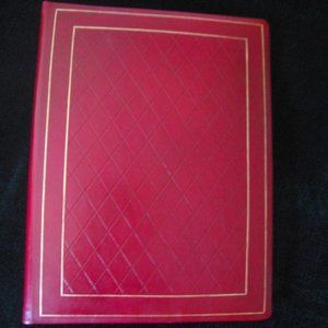 New Bontruper Red Genuine Leather 24K Gold Gilded Diamond Weave Folder
